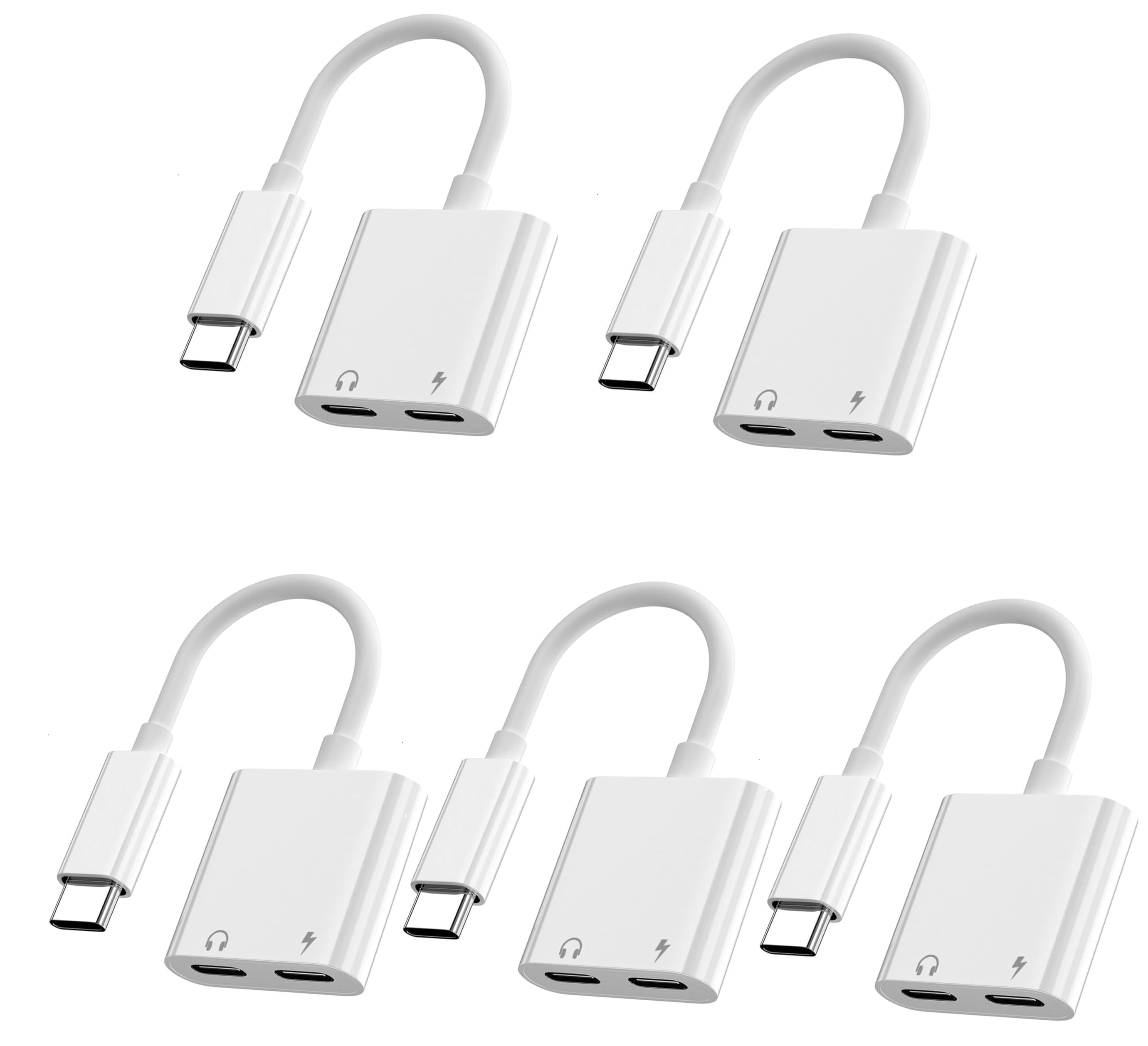 [Apple MFi Certified] iPhone Dual USB C Headphone and Charger Adapter