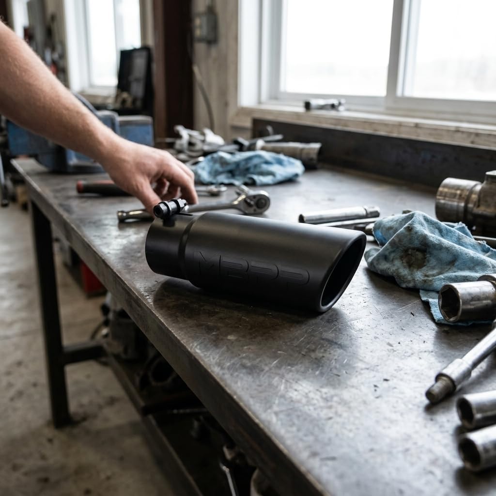 MBRP T5115BLK 3.5" O.D. Angled Rolled End Exhaust Tip (Black Coated)