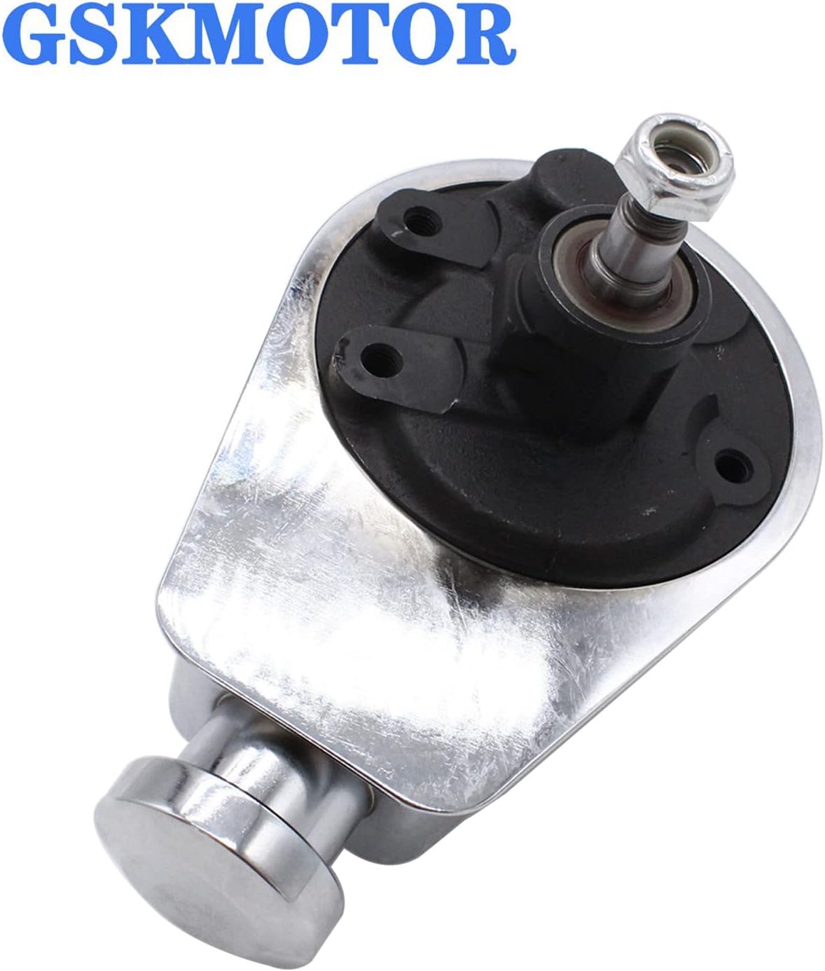 Power Steering Pump Chrome Saginaw P Series Power Steering Pump 5/8" Keyway Style Shaft Compatible with GM Vehicles GMC Chevrolet Chevy Buick Oldsmobile Pontiac Chrome