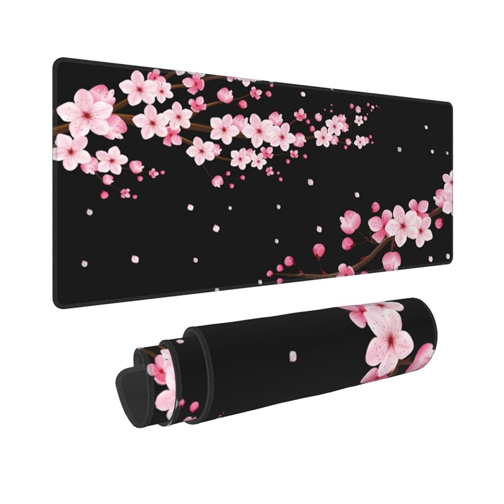 Amazon.com: Pink Cherry Blossom Mouse Pad 31.5x11.8 Inch