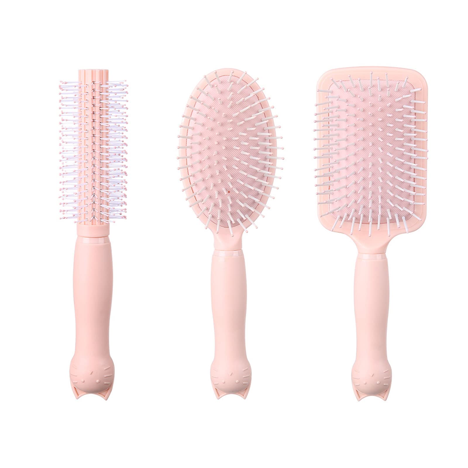Hair Brush Set - Women & Men Paddle Brush, All Hair Types, Wet or Dry, Detangle & Massage, pink