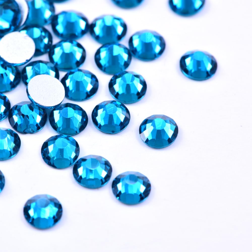7200 piezas de diamantes de imitación de parte trasera plana, diamantes de imitación redondos, cristales para uñas, piedras preciosas de cristal, piedras brillantes, gemas para uñas, juego