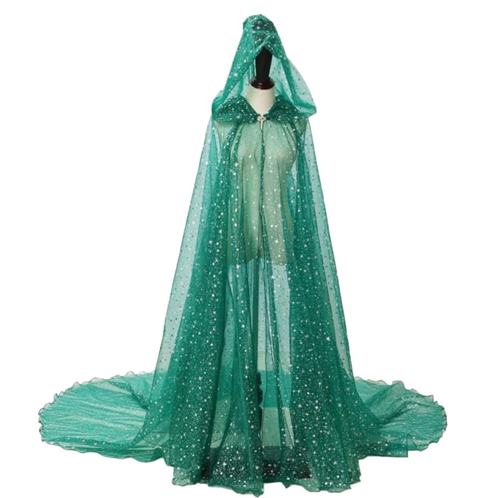 Brokatowa peleryna z kapturem, długa peleryna z kapturem, tiulowa, płaszcz czarownicy, peleryna wampira, unisex, peleryna na Halloween, kostium dla dorosłych, dzieci, karnawał, Cosplay