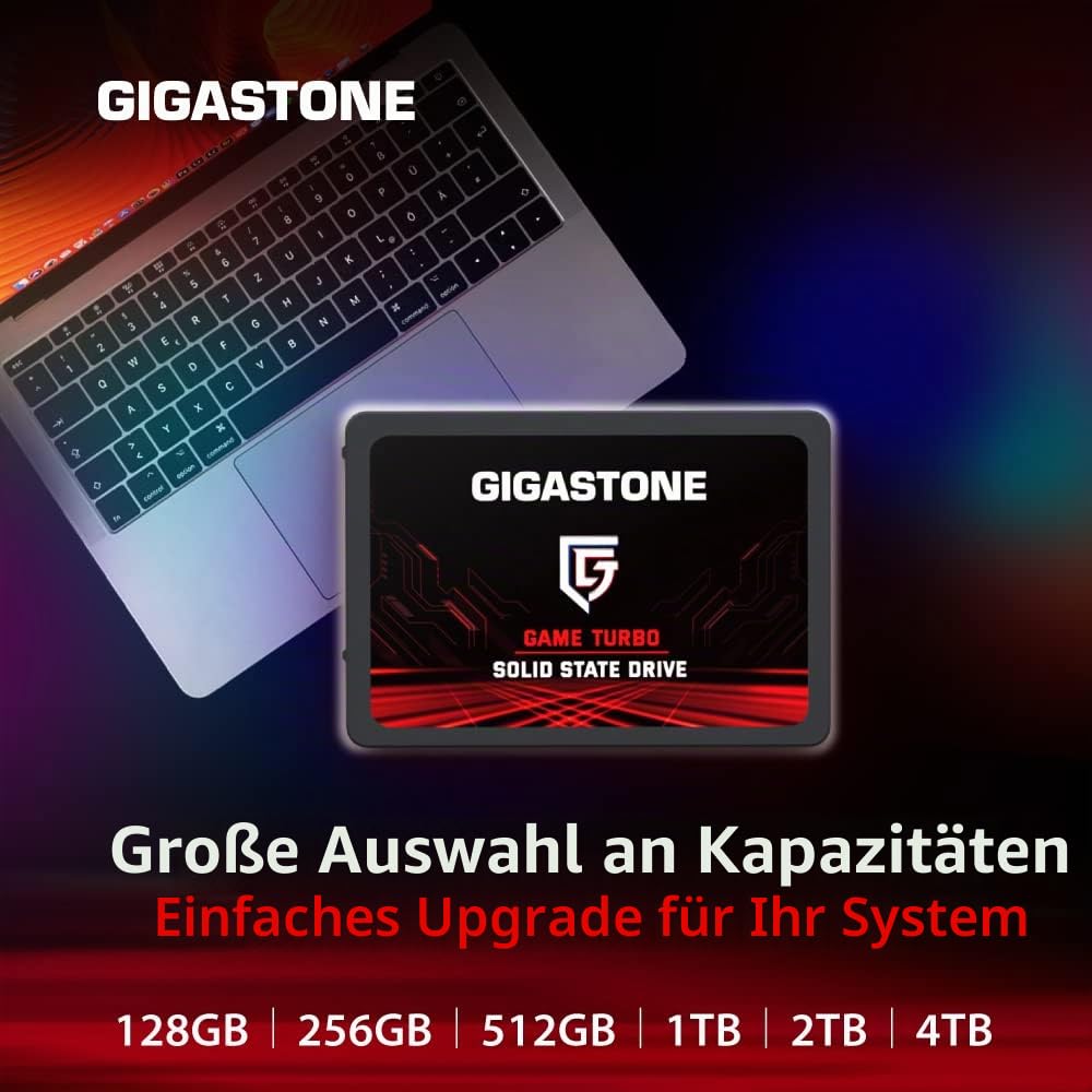 Gigastone SATA SSD 256GB (3er Pack) 2,5 Zoll 3D NAND Bis zu 520MB/s interne SSD SATA III SSD Festplatte Kompatibel mit Laptop und PC Desktop Festkörper-Laufwerk 2,5" SLC Cache Performance