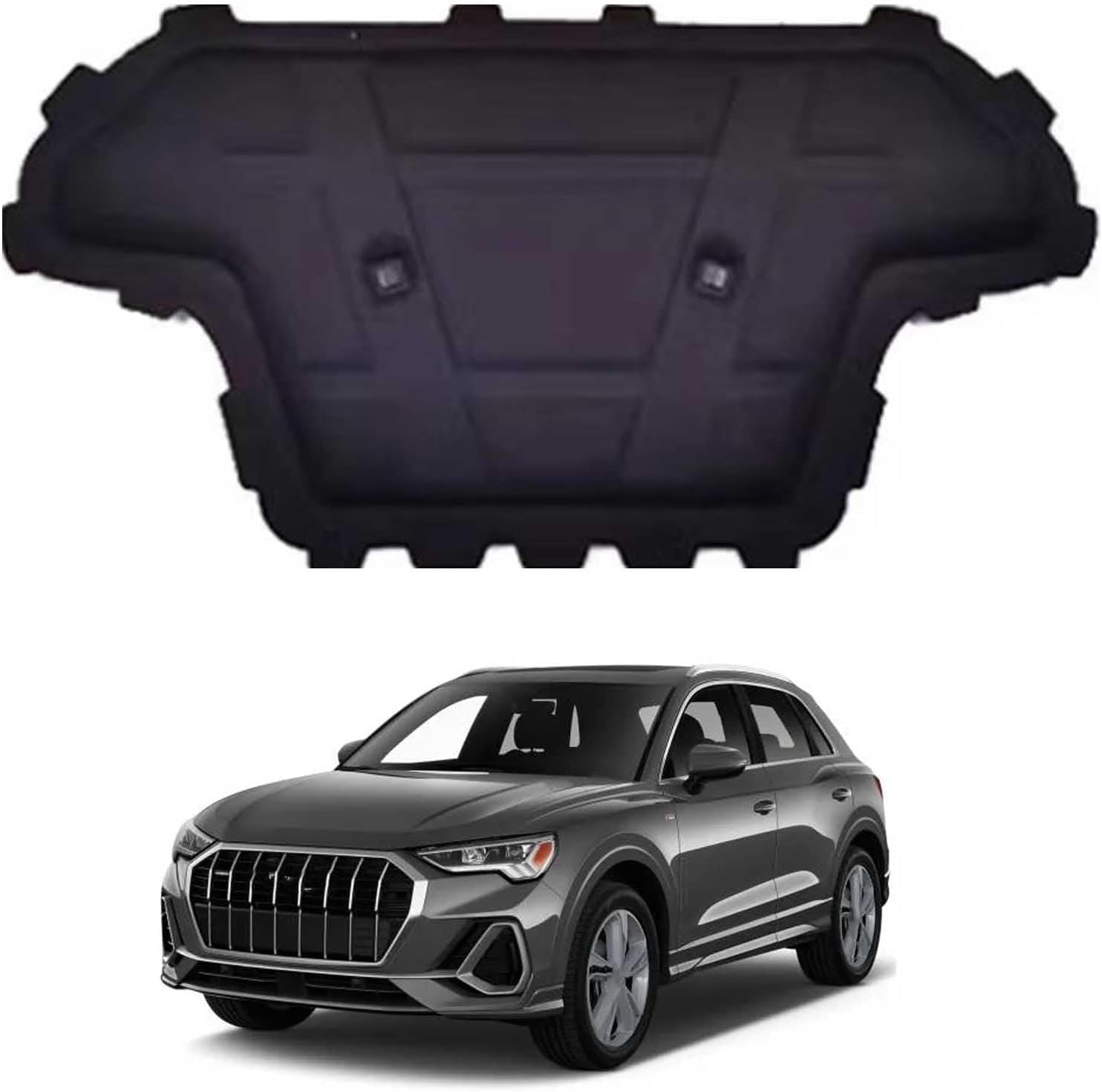 Engine Bay Insulation Mat 10mm for Audi Q3 2019-2024 OE: 83A863825 – Thermal Acoustic Barrier, Fireproof Bonnet Sound Deadener with Mounting Clips