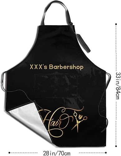 Miniatura 9 de Delantal de peluquería personalizado para hombres y mujeres, delantal de barbería personalizado con bolsillos, delantal ajustable personalizado para