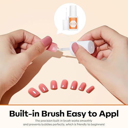 Miniatura 6 de Modelones Pegamento de uñas para uñas a presión, 2 unidades, 0.5 onzas líquidas, puntas de uñas, con cepillo de larga duración, sin curar