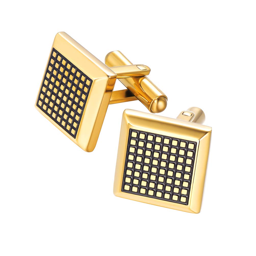 PROSTEEL Un Par de Gemelos Camisas Metal Poner Foto Letras para Padre Hijo Caballero Mujer, Cufflinks Gemelos Personalizables de Boda Trabajo, Viene con Caja de Regalo