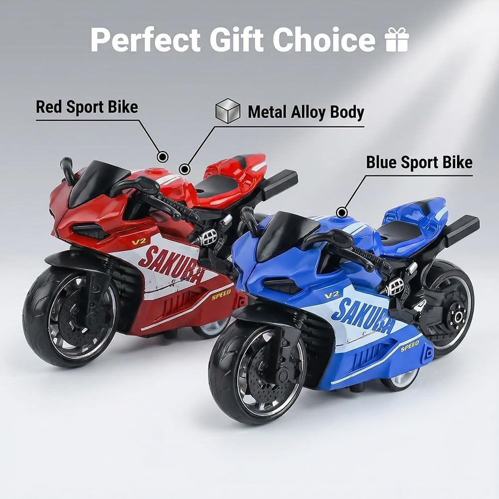 NTEVXZ Alloy Motorbike Toy,Alloy Motorcycle Model Decoration,Simulation Miniature Motorbike Model Toy Gift Collection Decoration - Image 3