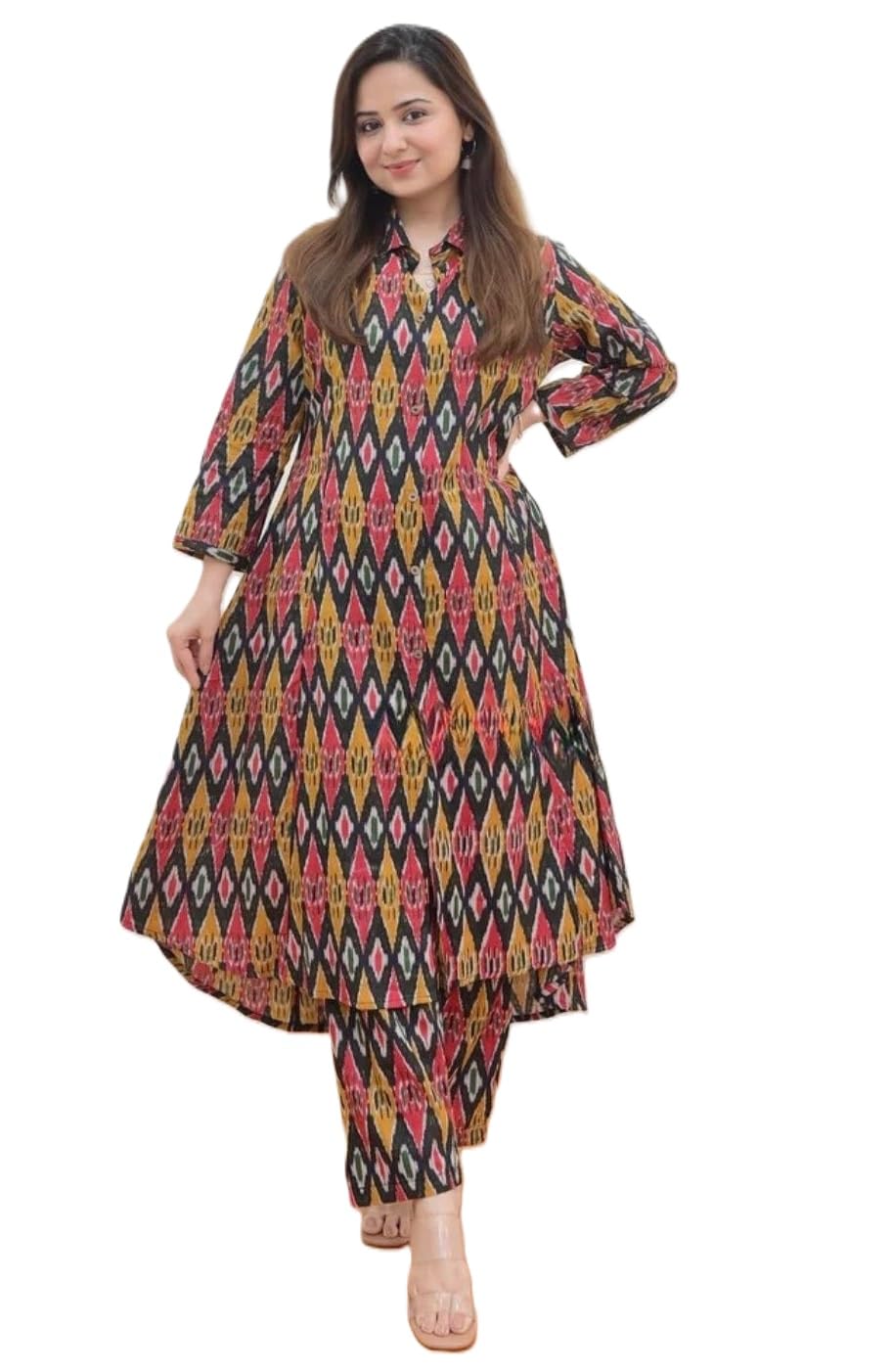 Leriya Fashion Women's Rayon Regular Kurta Set (Lf-W1816&Tr873_Yellow_Xl)