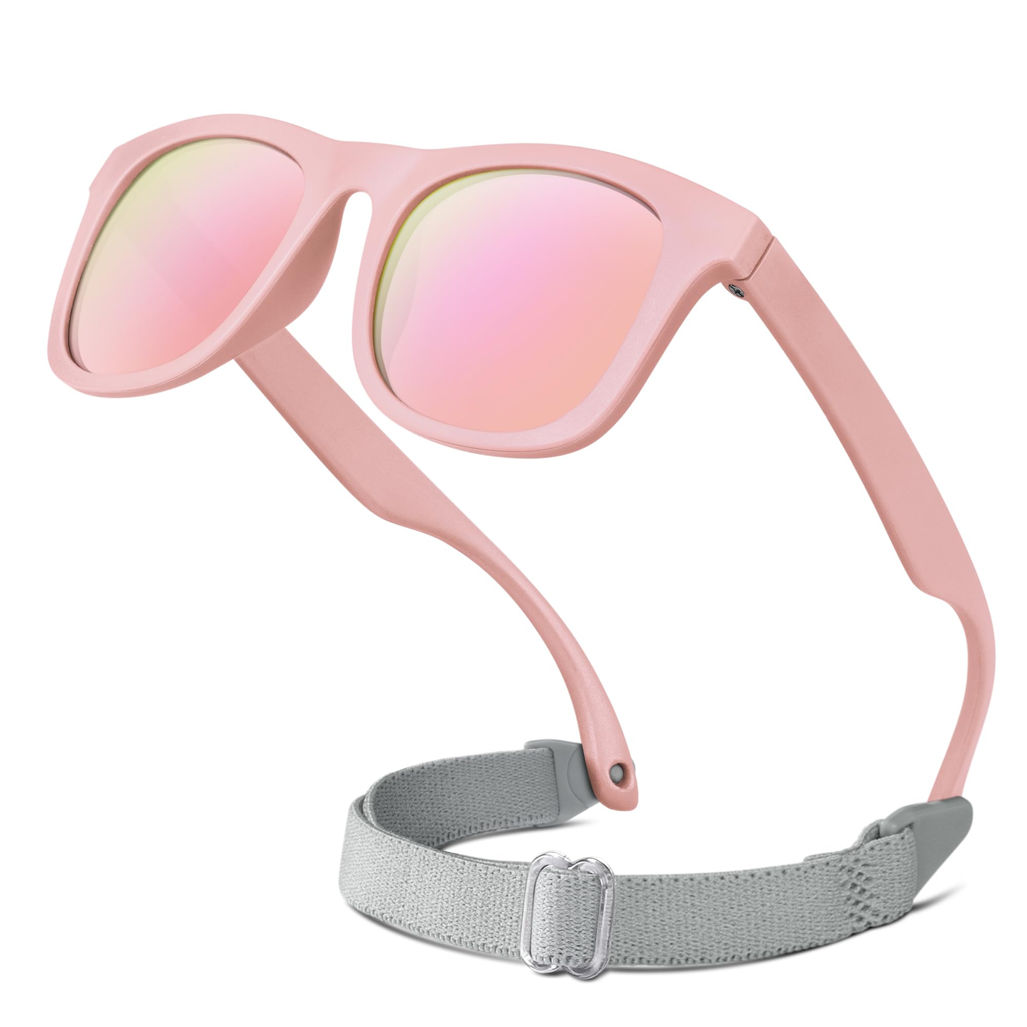 RIVBOS Baby Sunglasses Polarized UV400 TPE with Strap for Infants RBK0231