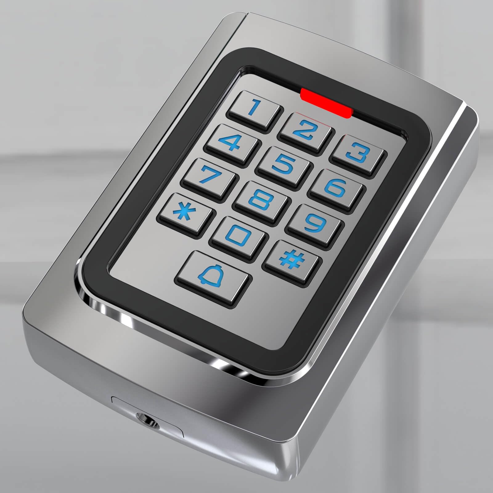 Türzugangskontrolltastatur, Edelstahl Outdoor IP68 Wasserdicht, 2000 Benutzer, Wiegand 26-Bit Eingang/Ausgang, Tuya App Fernbedienung, RFID-Karte & PIN-Code-Eingabe, Türklingel-Taste