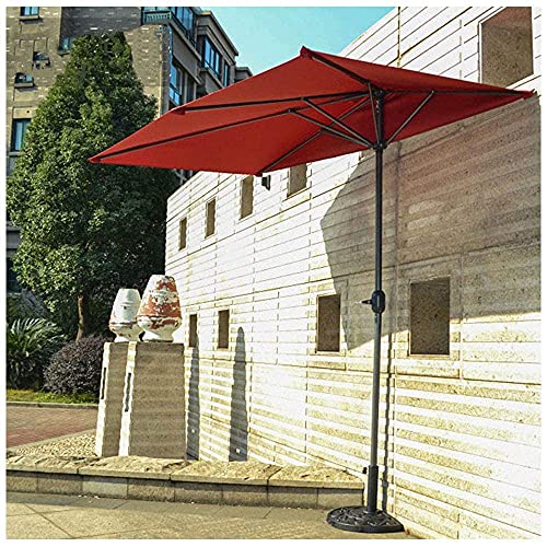 Sombrilla impermeable de 2,5 m con manivela para bar, terraza y playa en un sofisticado rojo vino 2