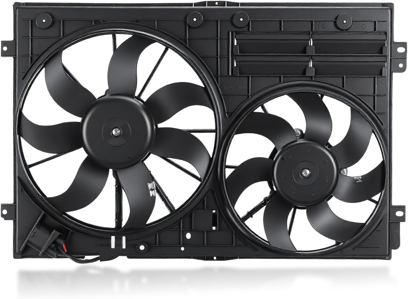 GEARLAST Radiator Fan Engine, Replacement Dual Radiator & Condenser Cooling Fan Assembly Fit for Volkswagen Jetta 2.0L VW Tiguan for Audi A3 TT 1K0121205AD9B9