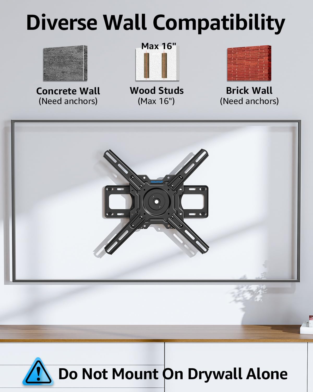 MOUNTUP MU0089 - Soporte de pared para TV ultrafino y giratorio para Samsung The Frame/Neo QLED 8K/Neo QLED 4K, soporte de TV de 90 grados horizontal a vertical, VESA máximo 400 x 400 mm, soporta