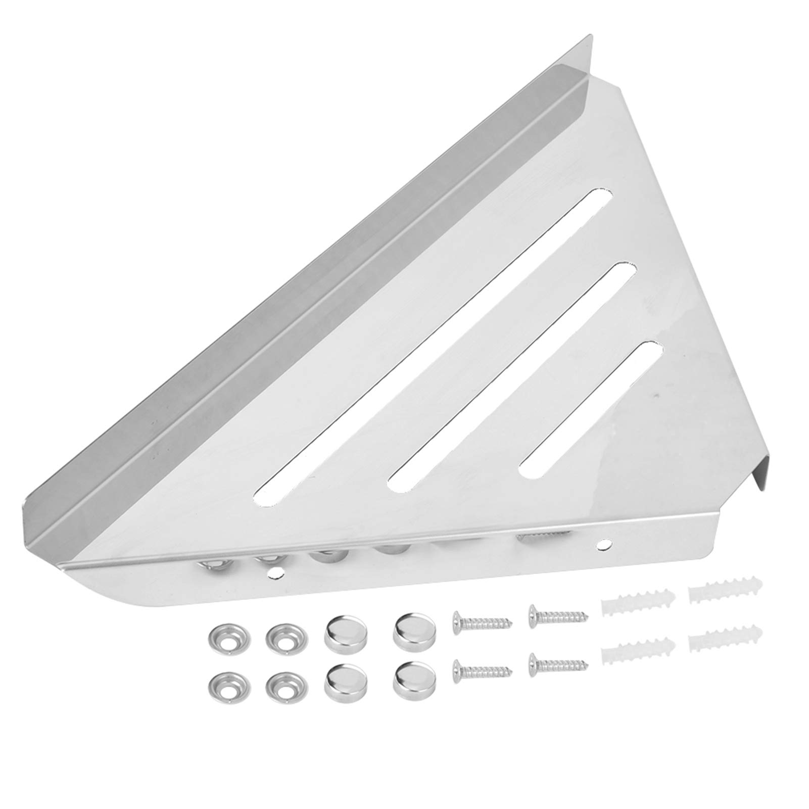 Triangular Shower Caddy Stainless Steel Wall Mount Triangular Shower Corner Shelf Floating Shower Shelves Shampoo Holder for Bathroom