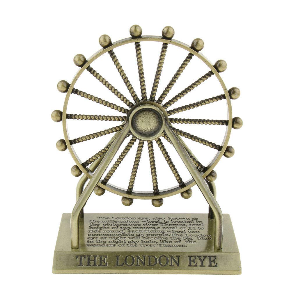 DubayVintage - Art Metal London Eye Ferris Wheel Model City View Figure Souvenirs Gifts (size: 12 x 7 x 15 cm)