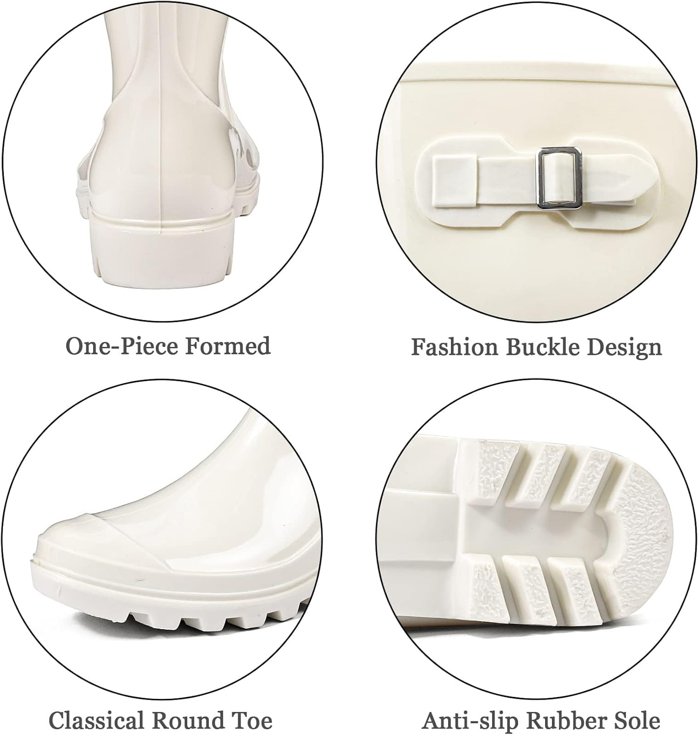 DKSUKO Women's Tall Rain Boots Garden Boots Waterproof Wellington Rubber Boots - Image 5