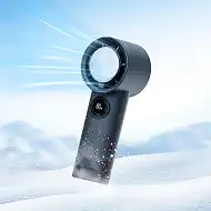 Handheld Fan DASH2, Ice Pad Cooling & Fast Sports Cooling, 5 Speed, 4000mAh, 13000 RPM, Digital Display, Portable, Slate Blue