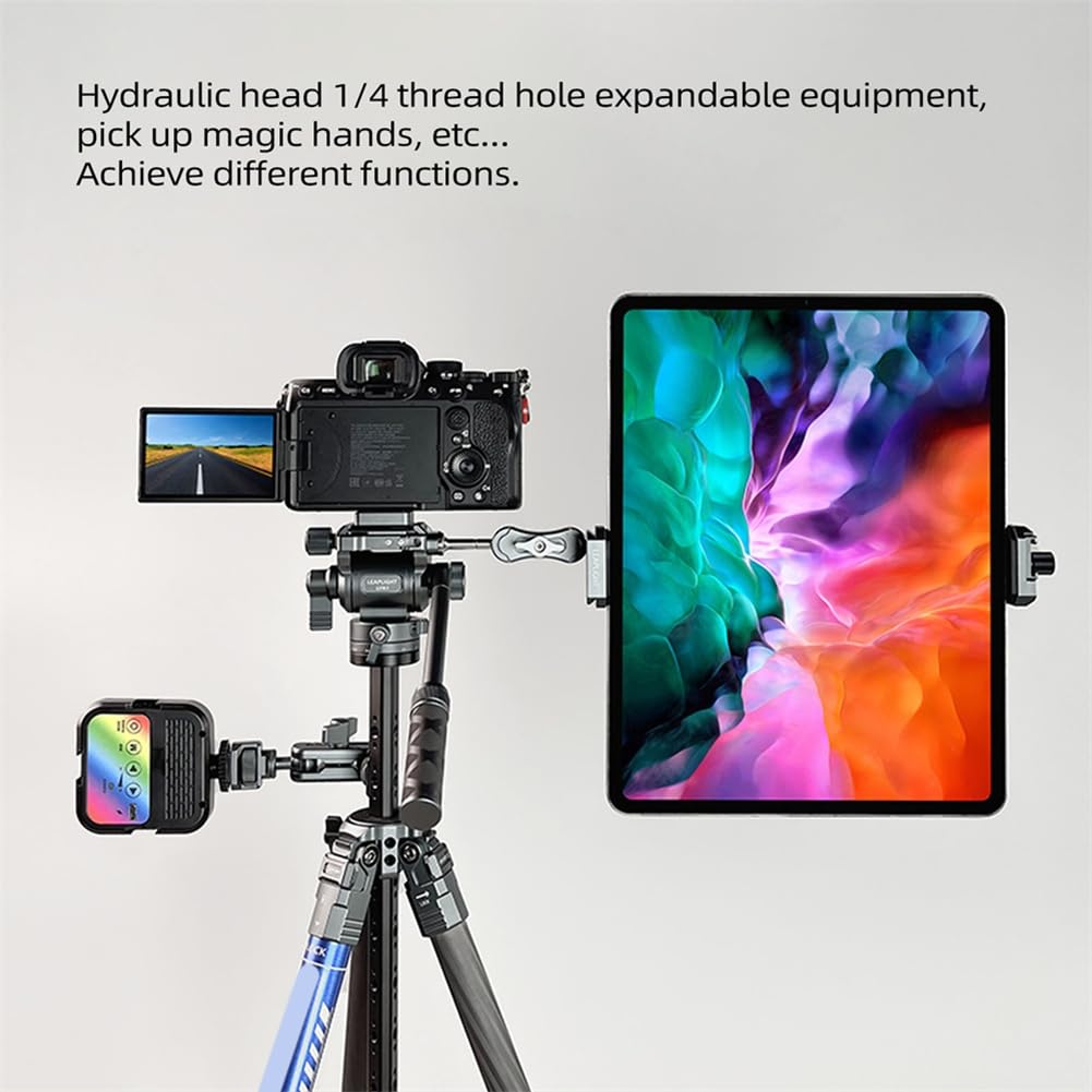 F38 Quick Release Fluid Video Gimbal - Gimbal panorámico de 360°, inclinación de 145° con extraíble para tomas de trípode