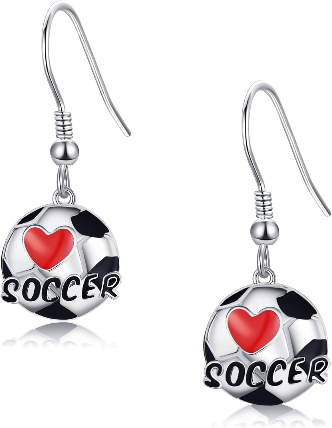MONGAS Soccer Earrings Sterling Silver Soccer Ball Earrings Sports Soccer Jewelry for Women Soccer Lovers