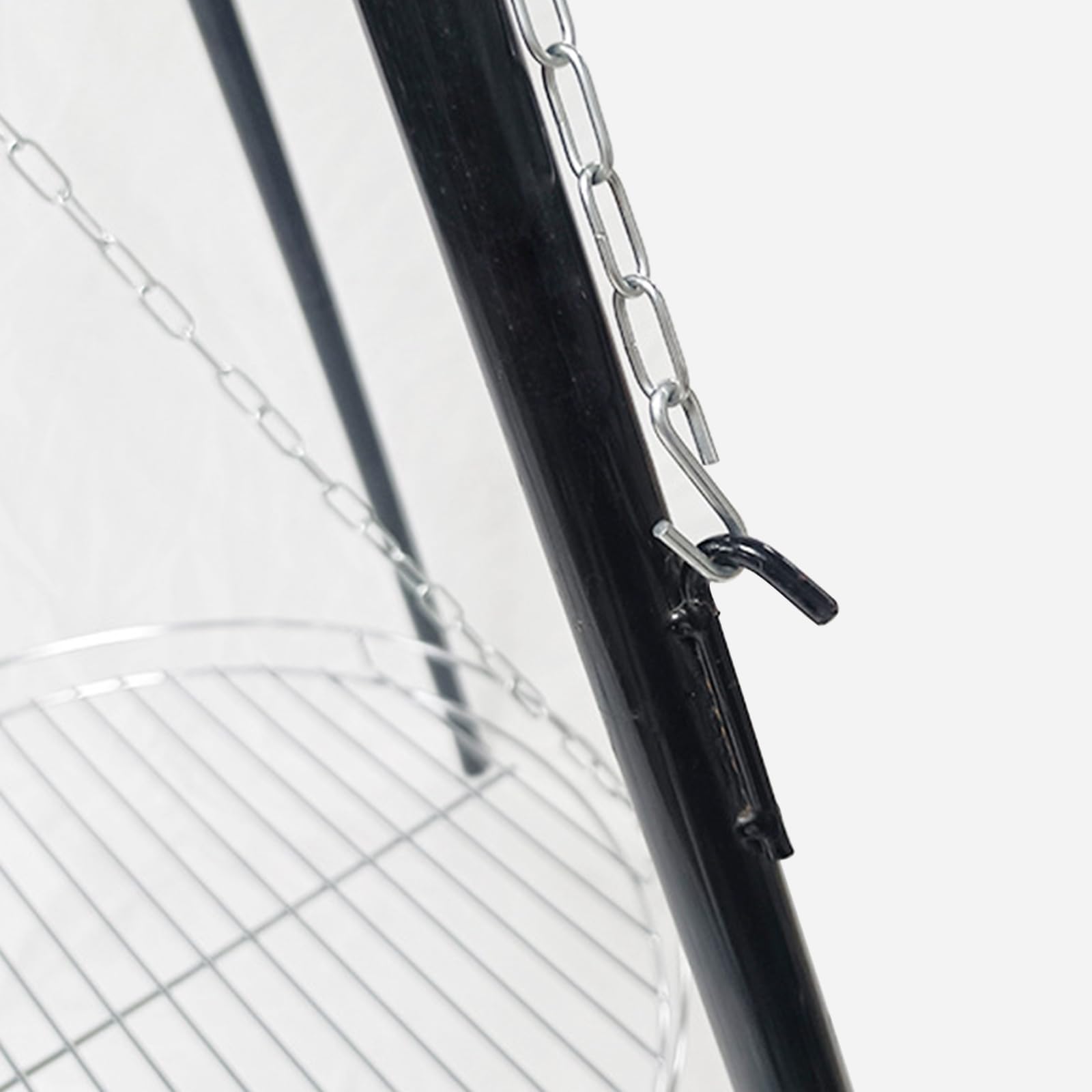Grille de barbecue avec grille, espacement des barres, tourbillons de corde, trépied télescopique, support de barbecue, cuisson en plein air, kit de trépied pliable, feu de camp, grande surface de