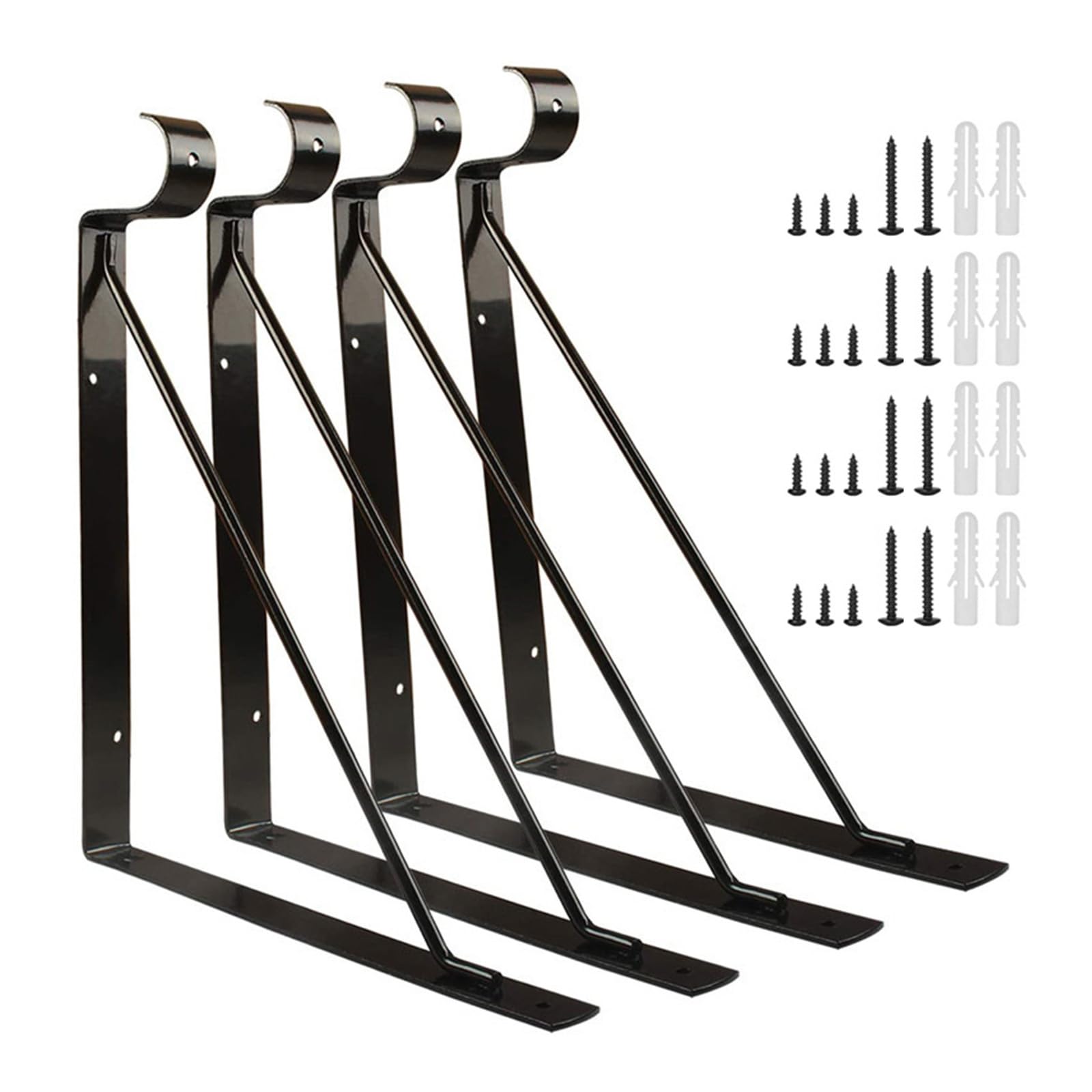 Upgrades Closet Rod Holders Wall Mounted Bracket with Screws Set Closet Shelf and Rod Brackets Simple Install Balcony Plant Holder