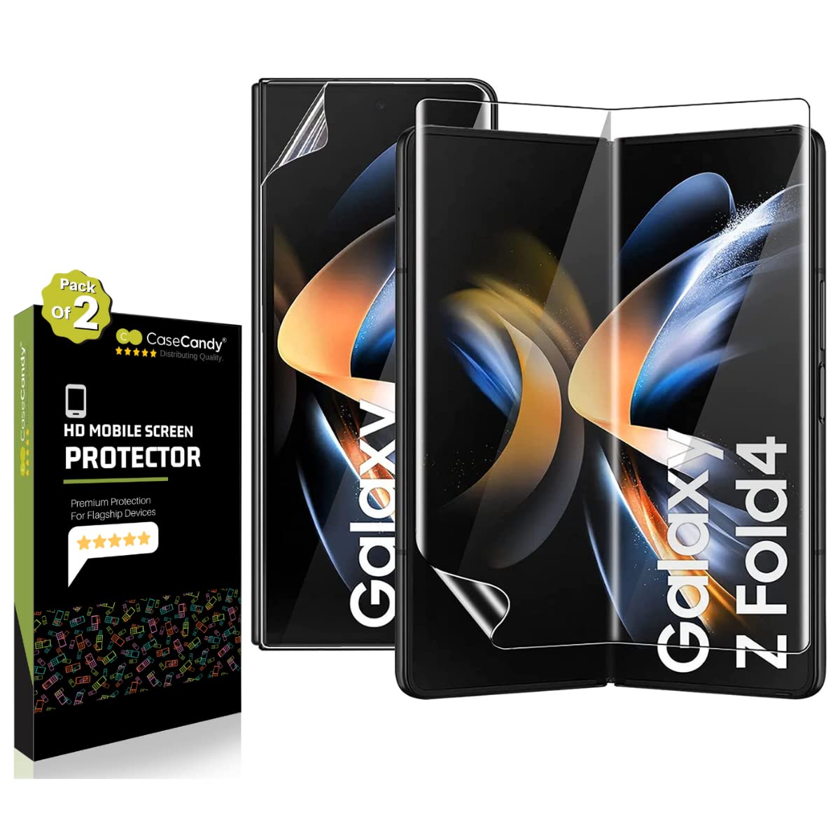 Casecandy® Screen Protector Guard For Samsung Z Fold 4 (Set of 4) Z