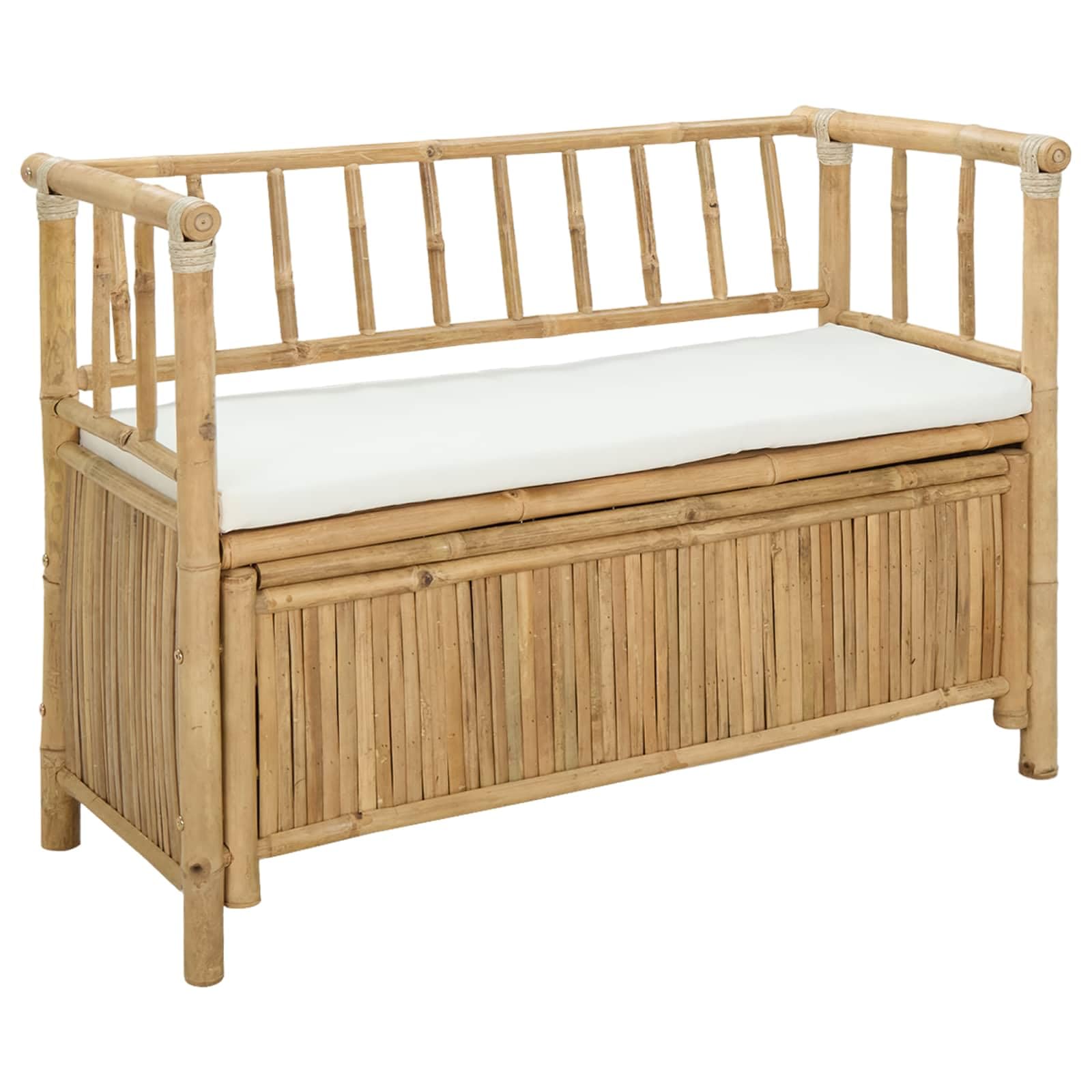 Szafka ogrodowa Ławka 110 x 47 x 80 cm Bambus naturalny prostokątny