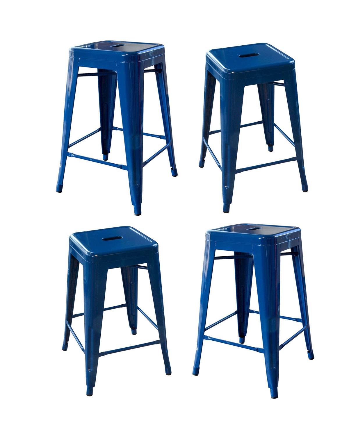 "Buffalo Tools BS24BLUESET 24"" Metal Stool Blue - 4 Pack", 16""l x 16""w x 24""h"