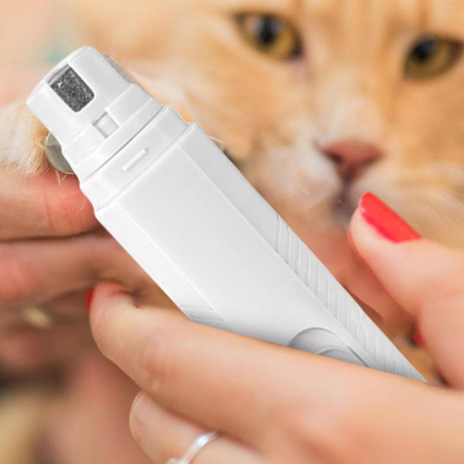 Nagelschere für Haustiere, Haustier-Nagelschleifer, Hundepfotenschneider, kabelloser LED-Elektrohund, leiser Katzennagel, professionelles Pflegewerkzeug for C(White)