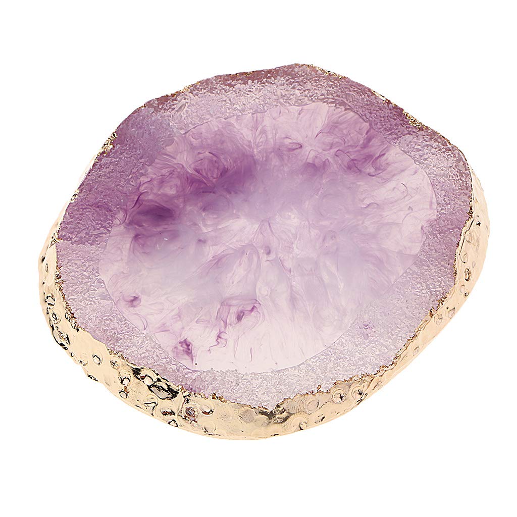Resin Imitation Agate Nail Art Palette Drink Coaster Cup Mat Decor Purple