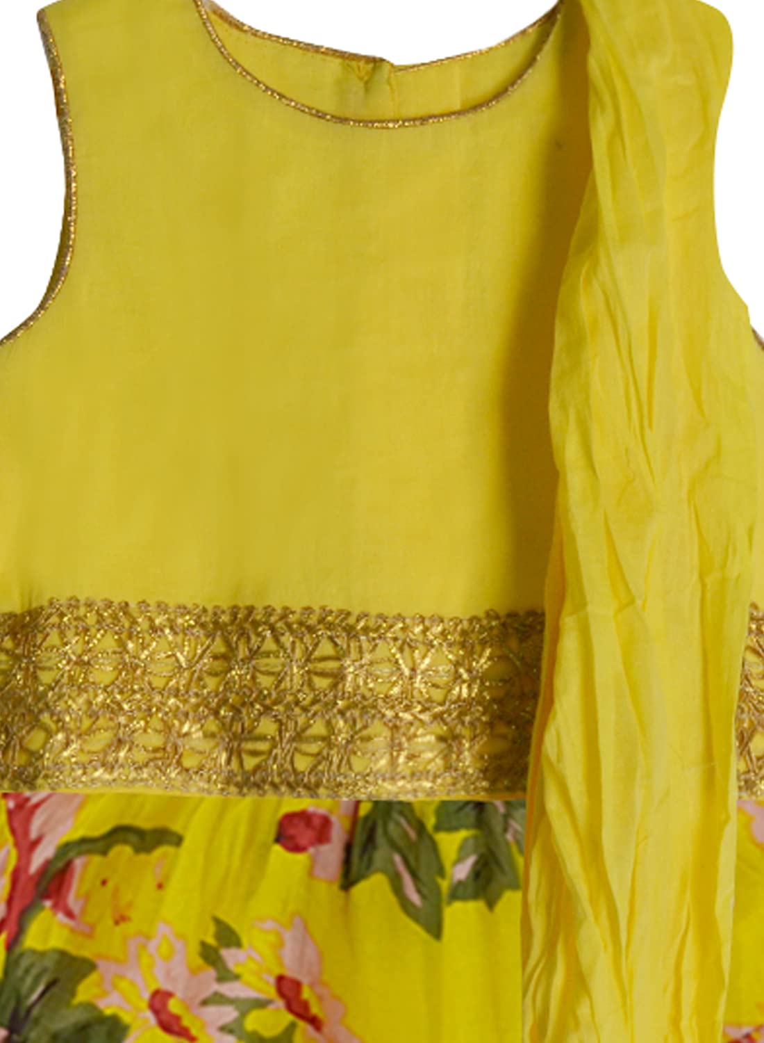 A.T.U.N. (ALL THINGS UBER NICE) Conjunto Lehenga Choli estampado de poliéster para niña | Conjunto de ropa étnica para ocasiones de festival