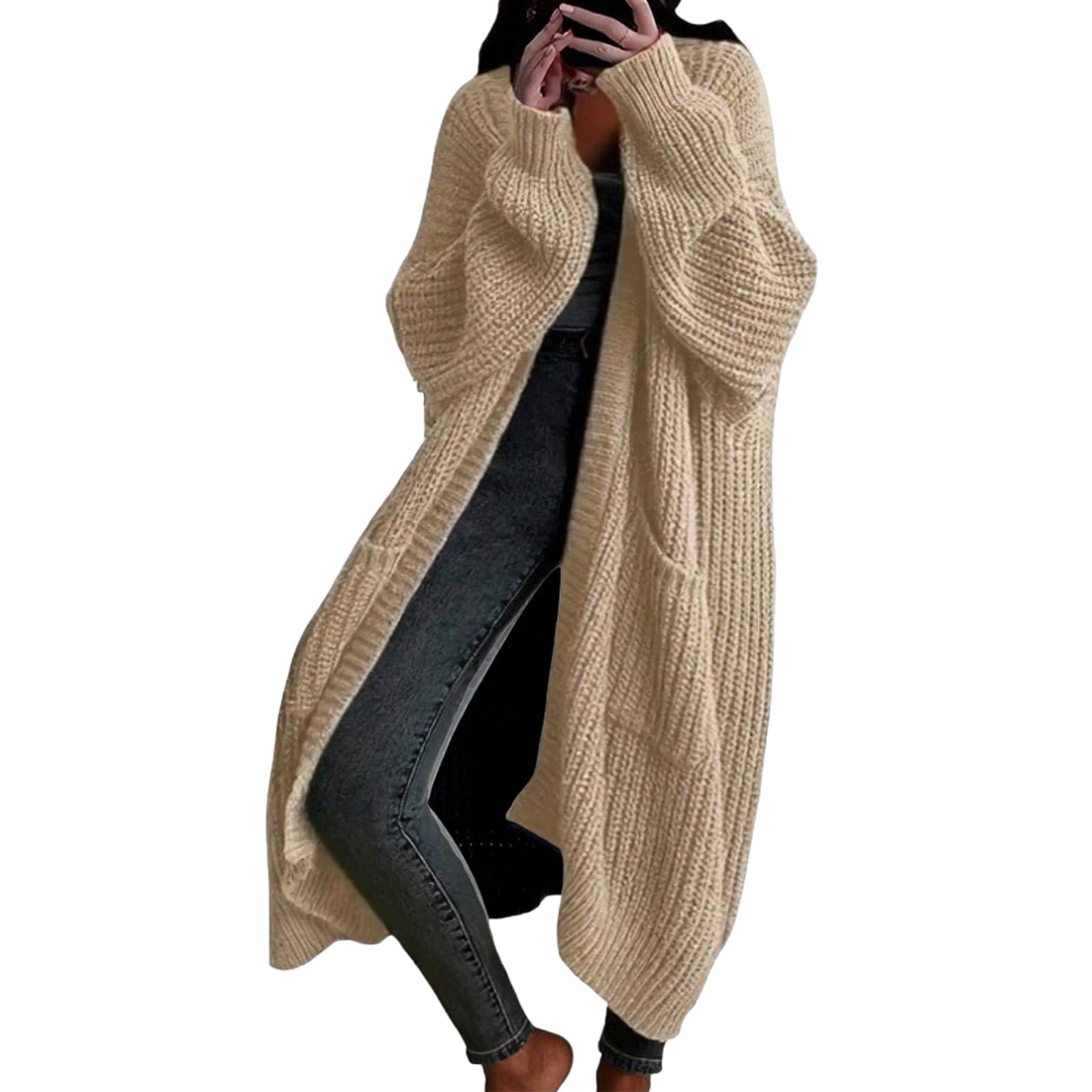 Oversized Cardigans for Women Long Cardigan Sweaters Long Sleeve Open Front Chunky Knit Long Coat Duster Coat Outwear