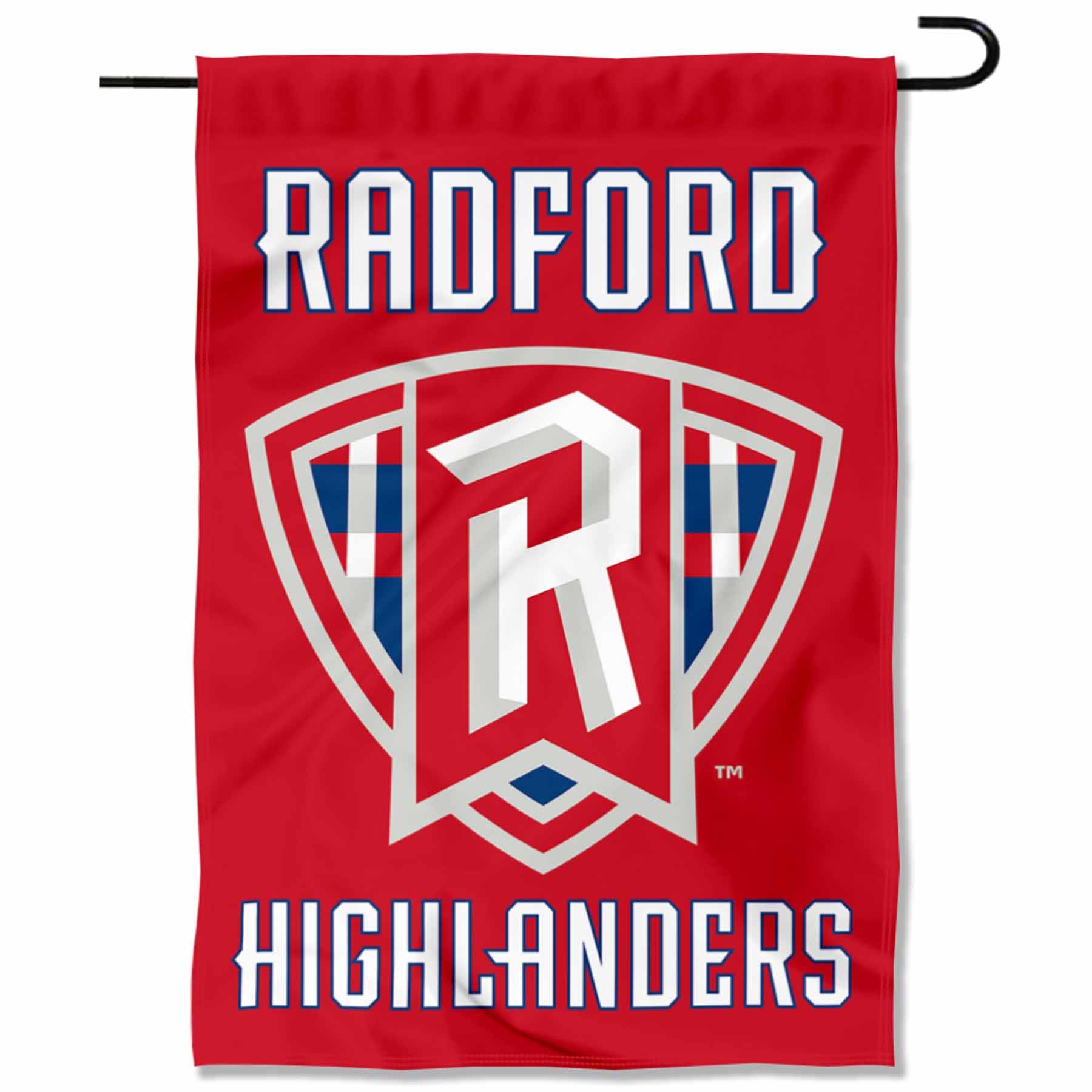 Radford Highlanders Garden Flag With Pole Stand - 13x18 Inch Double Sided College Team Flag