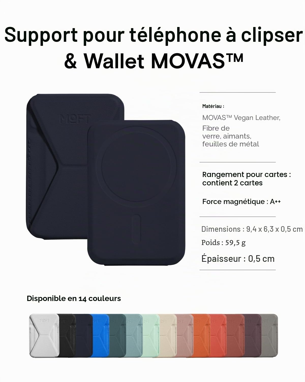 MOFT Snap Portefeuille pour Magsafe pour iPhone 17/16/15/14/13/12 Series
