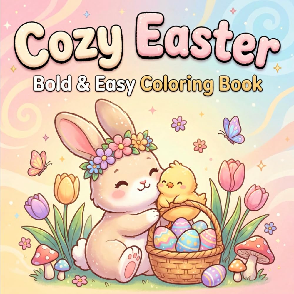 Cozy Easter Bold & Easy Coloring Book