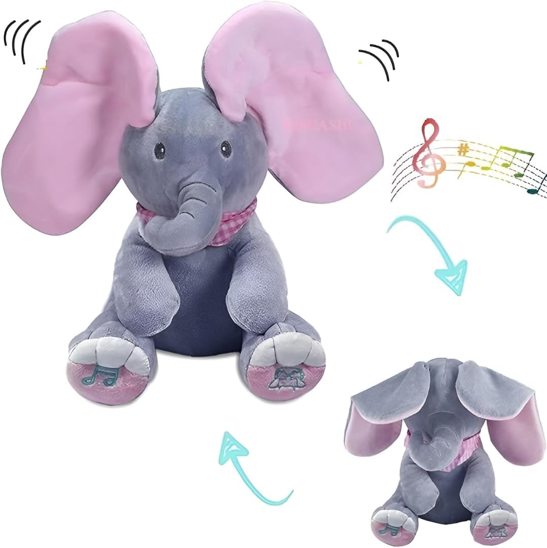 CRIYALE Elephant Musical Plush Toy - Peek A Boo! -3