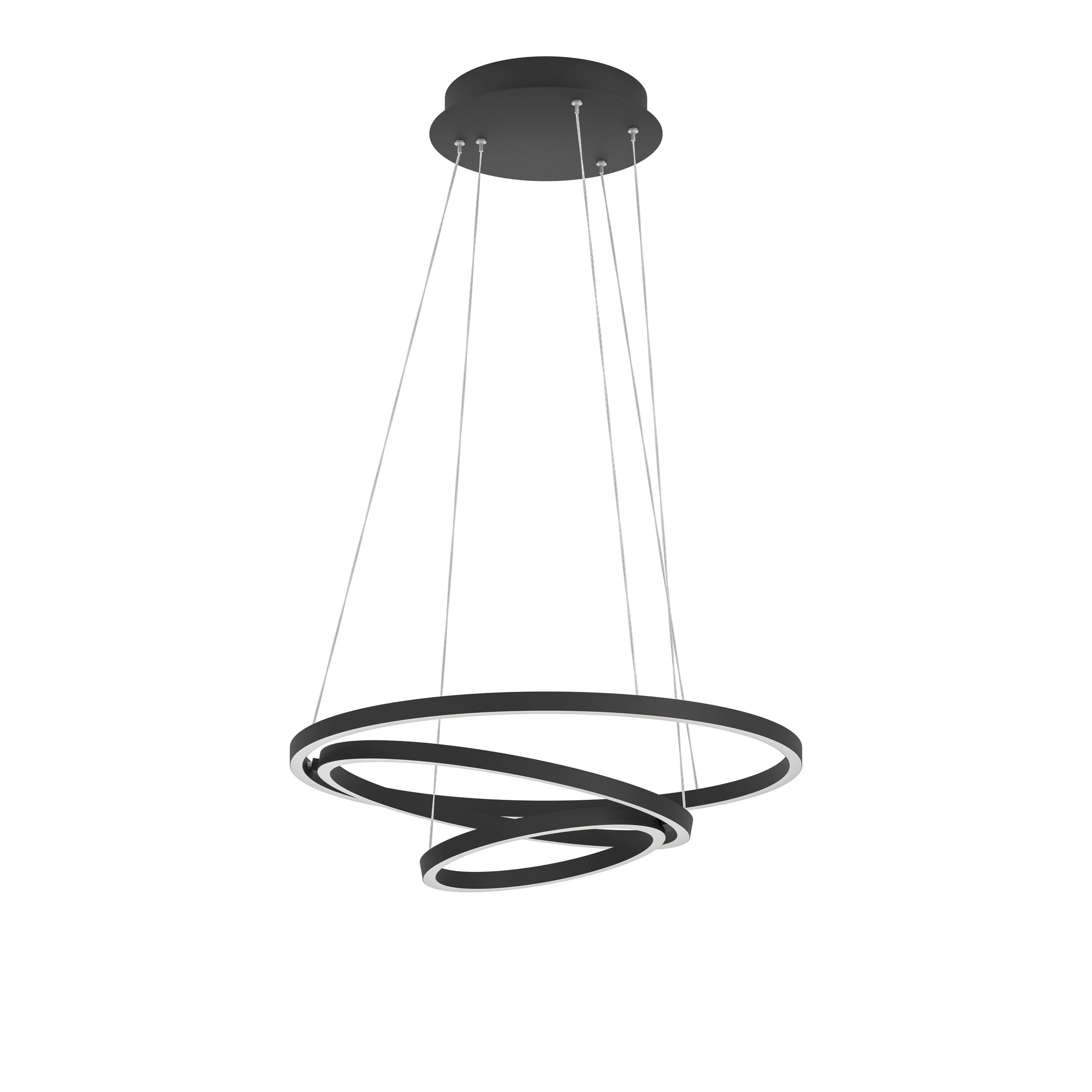 EGLO connect.z Smart Home lampa wisząca LED Lobinero-Z, ściemniana lampka pierścieniowa, ZigBee, aplikacja i sterowanie Alexa, regulacja barwy światła (ciepła – zimna biel), czarny metal
