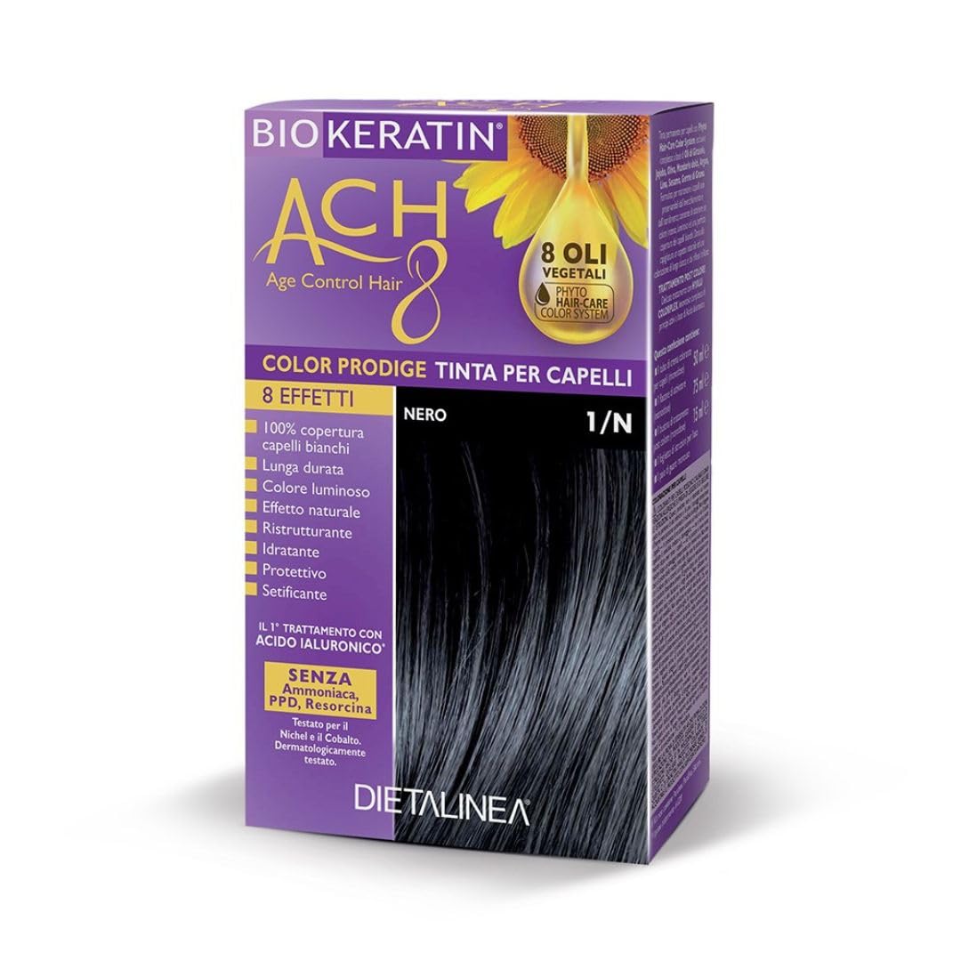 Dietalinea Tinta Permanente Per Capelli Biokeratin Ach8 /​n, Nero
