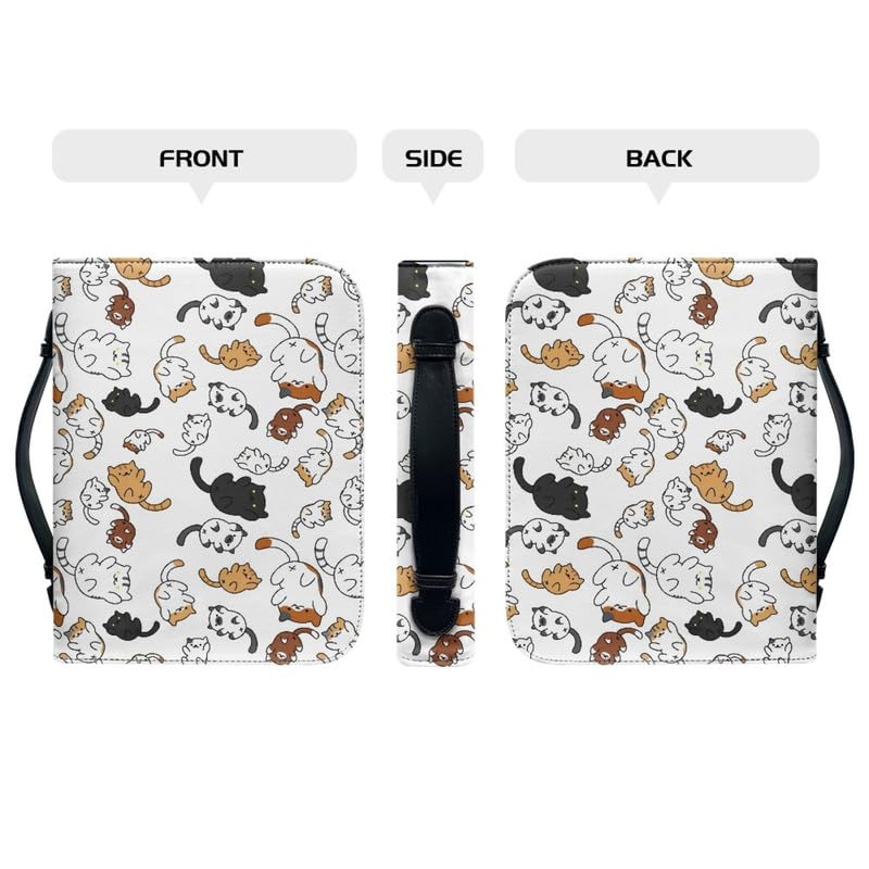 Garronmavis Cartoon Cats Bible Cover Books Book, Cute Kitten Painting Bible Holder, Line Drawing Bible Cases for Worship - M - Image 4