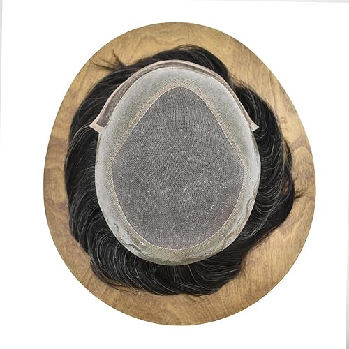 Miniatura 5 de Hair Wonders Toupee para hombres, pieza de cabello humano real para hombre, sistema de reemplazo de piezas de pelo de tupé para hombres, sistema de