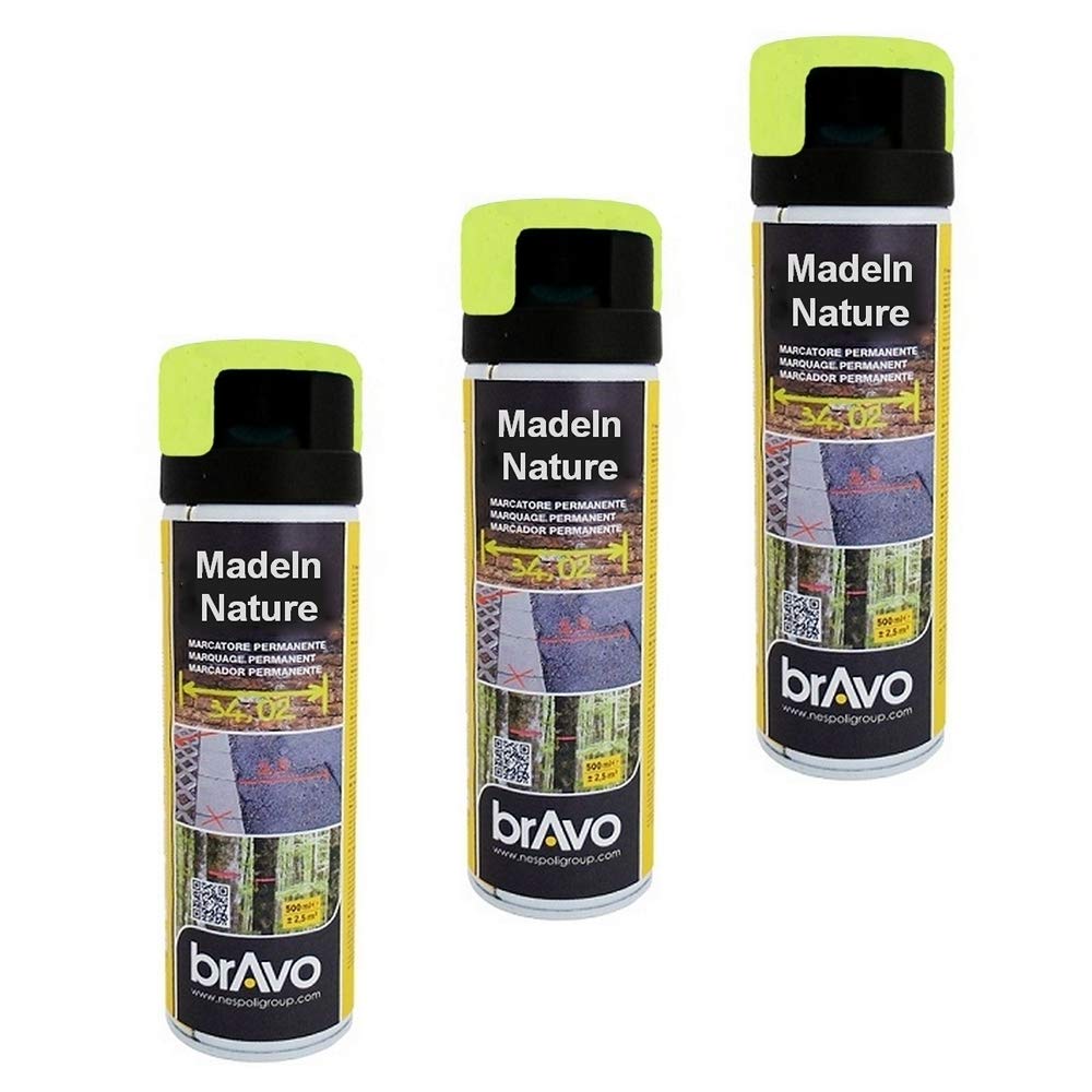 Bombolette di vernice, spray speciale per marcatura e tracciatura permanente, 500 ml, confezione da 6, trattore giallo fluo)