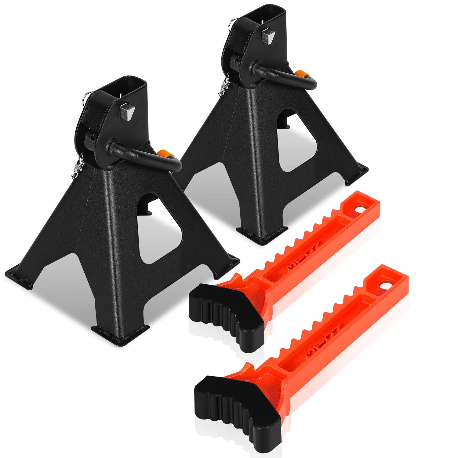 Herrselsam Onderstelbok, 3T draagvermogen, in hoogte verstelbaar, 285-430 mm, steunbok, voor auto, caravan, camper, 2 paar