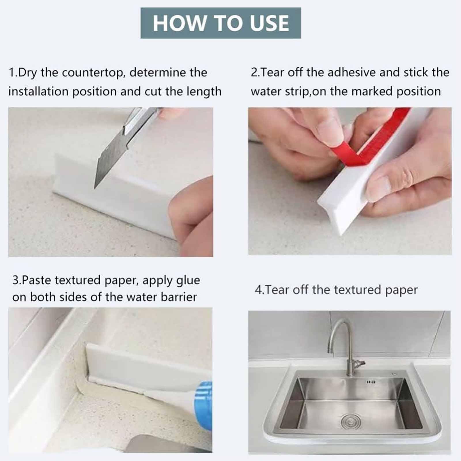 Barriera per l'acqua della doccia, Soglia della doccia in silicone Diga flessibile impermeabile, Striscia sigillante per pavimento della stanza umida, per Soglia della doccia in cucina Blocco dell'acq