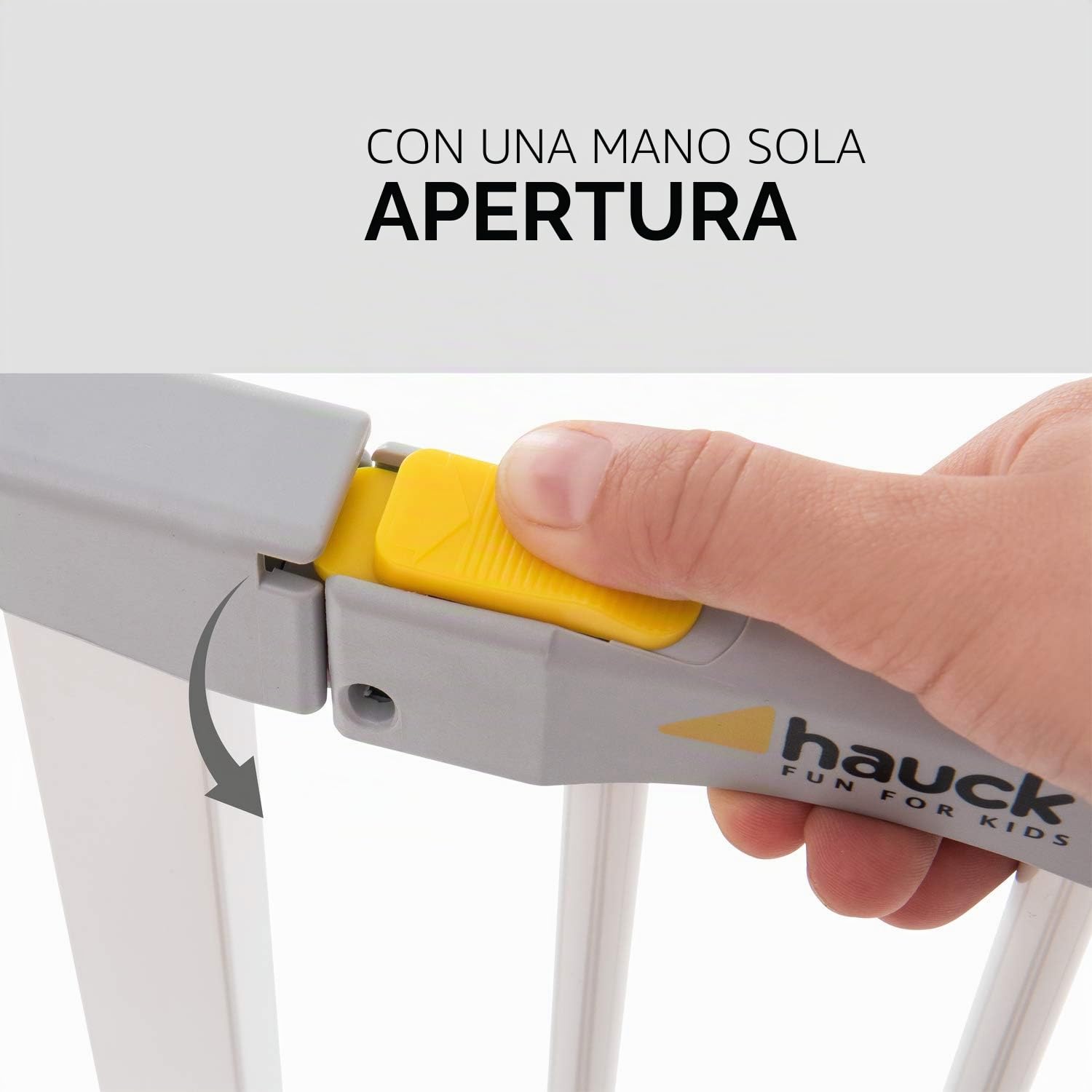 hauck Cancelletto di Sicurezza per Bambini Autoclose N Stop 2 - Cancelletto per Bambini per Aperture da 75-80cm - Fissaggio a Pressione, Chiusura Automatica - Porte e Scale Interne - Metallo, Bianco