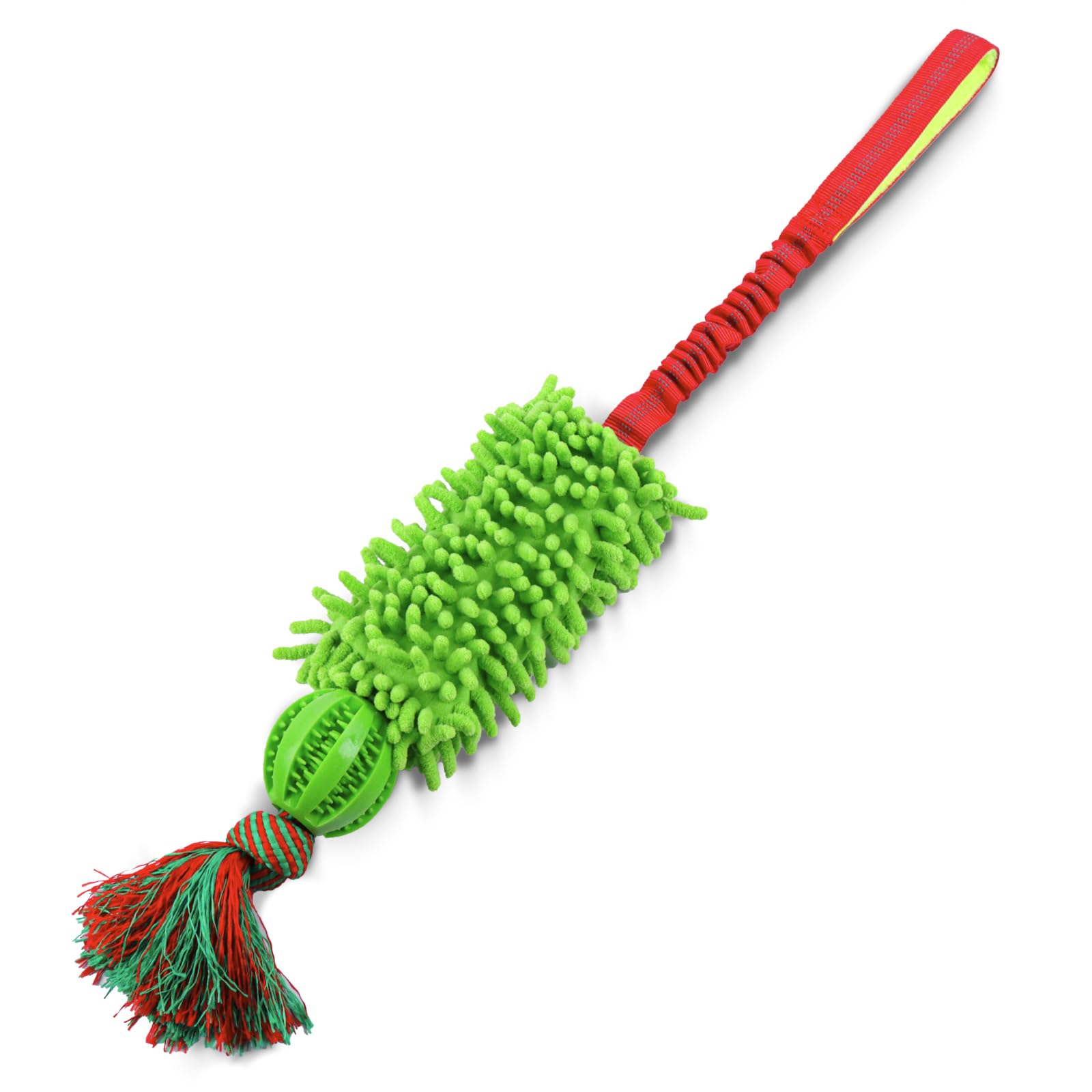 Bestwist Dog Toys, Elasticity Bungee Tug of War Rope Toy with Squeaker and Dog Treat Ball, Training Interactive Squeaky Dog Toys for Small Medium Breeds(Green)
