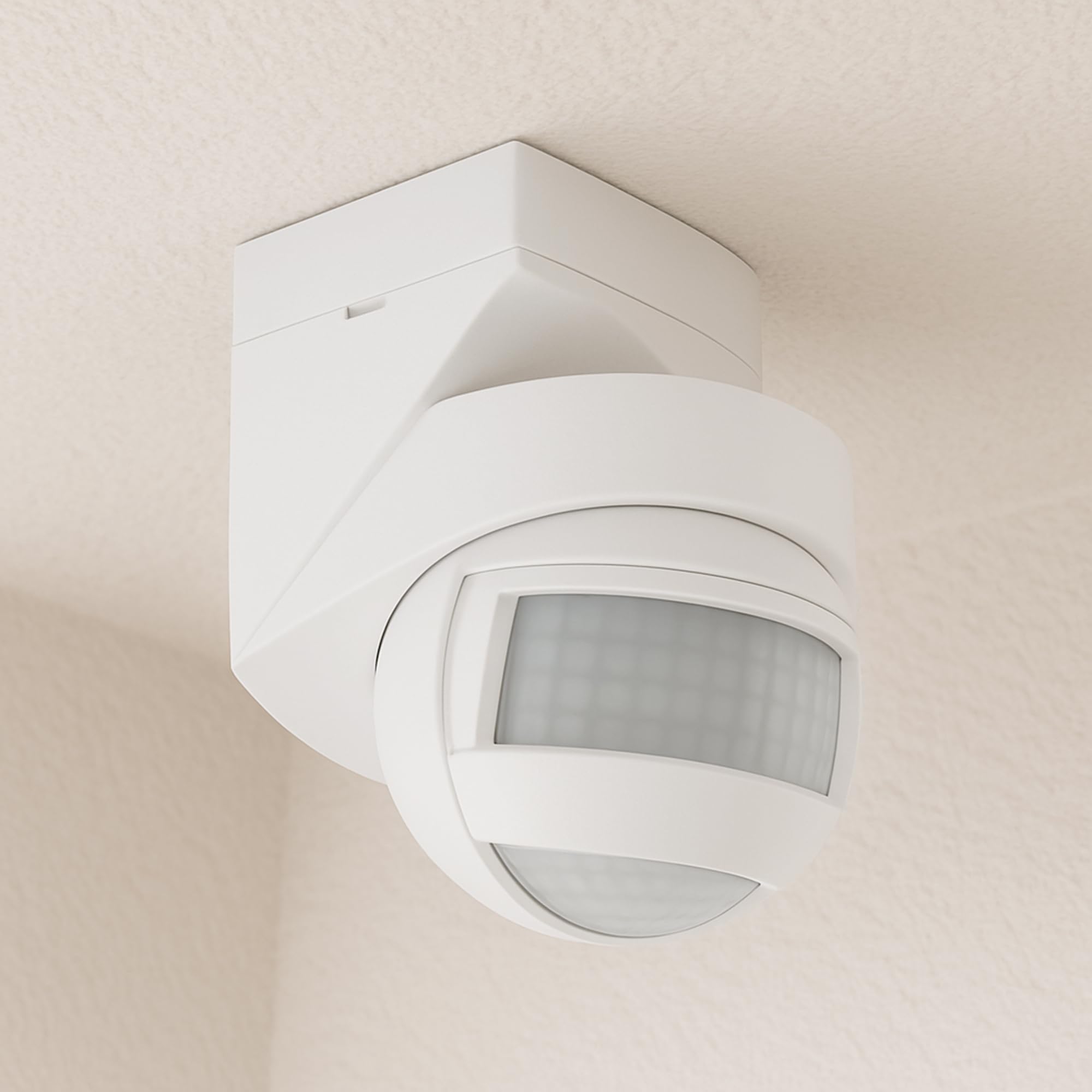SSC-LUXon KELEA détecteur de Mouvement Blanc IP54 – capteur PIR 12 m orientable 180°/360° pour éclairage extérieur avec détecteur de Mouvement & capteur crépusculaire