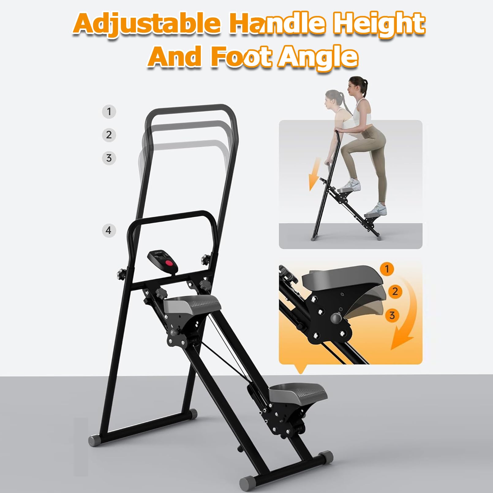 Stepper Escalador Plegable Para Casa - Entrenamiento Cuerpo Completo, Monitor LCD, Soporta 150 Kg