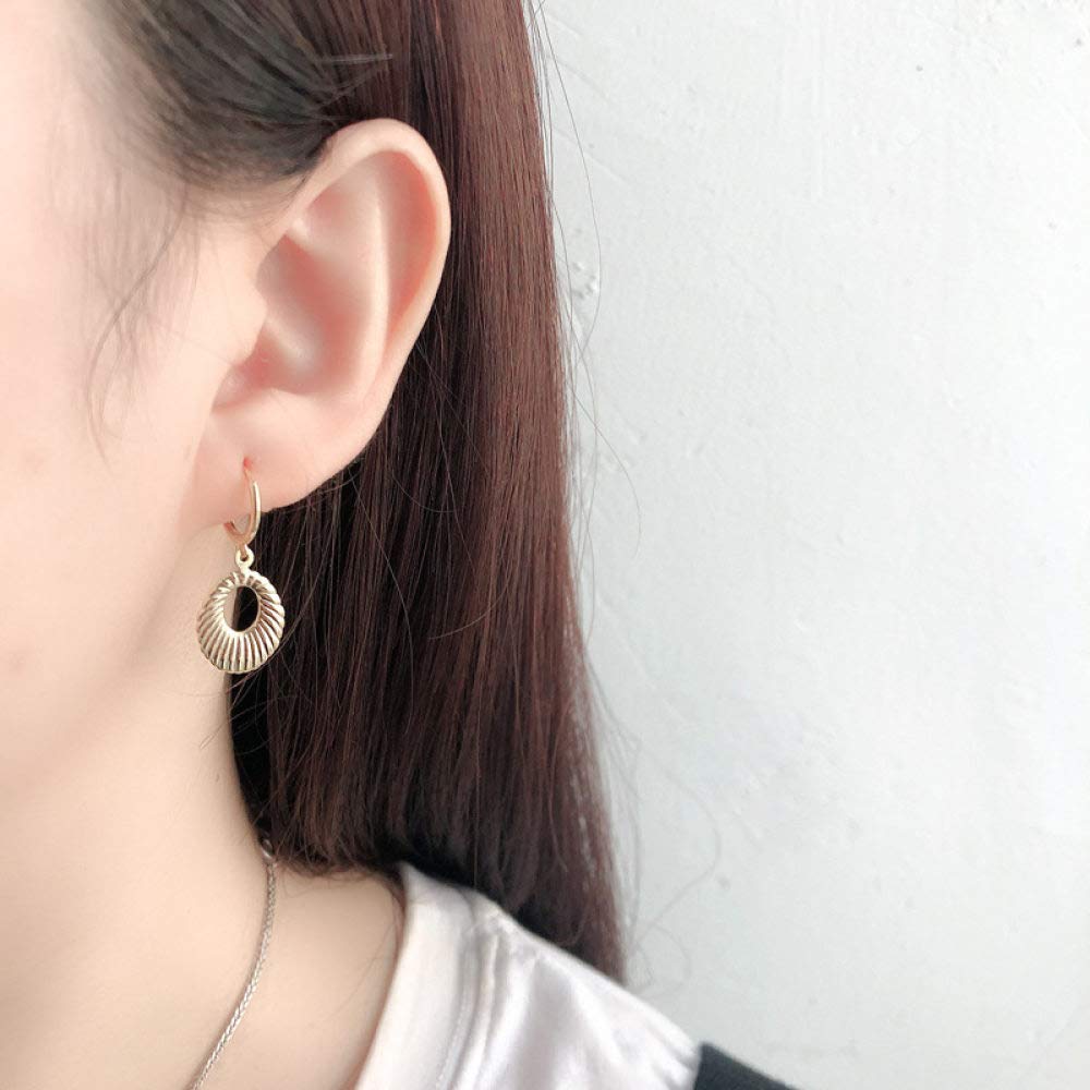 Creolen Silber 925,Moderne Kreative Hohle Ellipsenstreifen-Textur Übertriebene Mode Hypoallergene Klappbare Ohrringe Feiner Kreis Endlosschleifenschmuck Für Dame Männer Mädchen Heiraten Mutterta